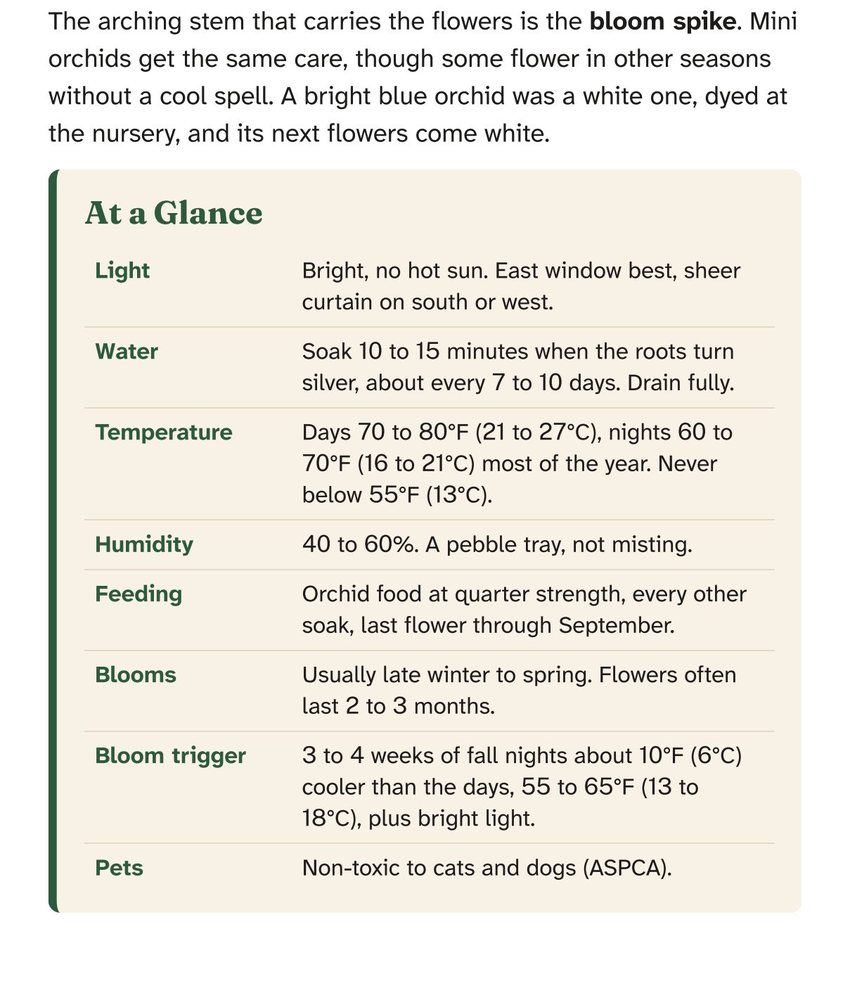 A book page with the At a Glance card for a plant